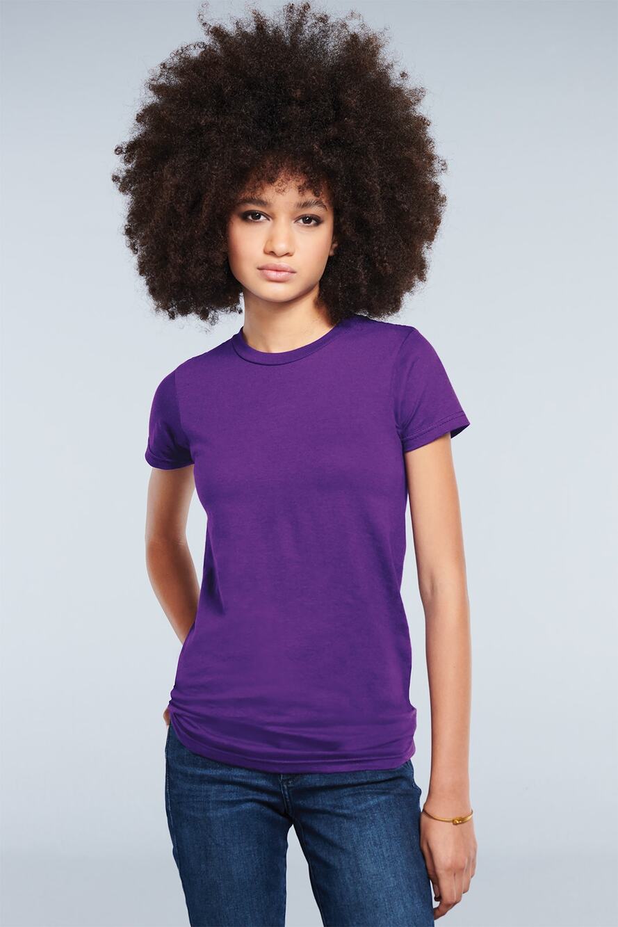 District Solid Purple Crew Neck Pullover Short Sleeve T-Shirt Women’s Size Small